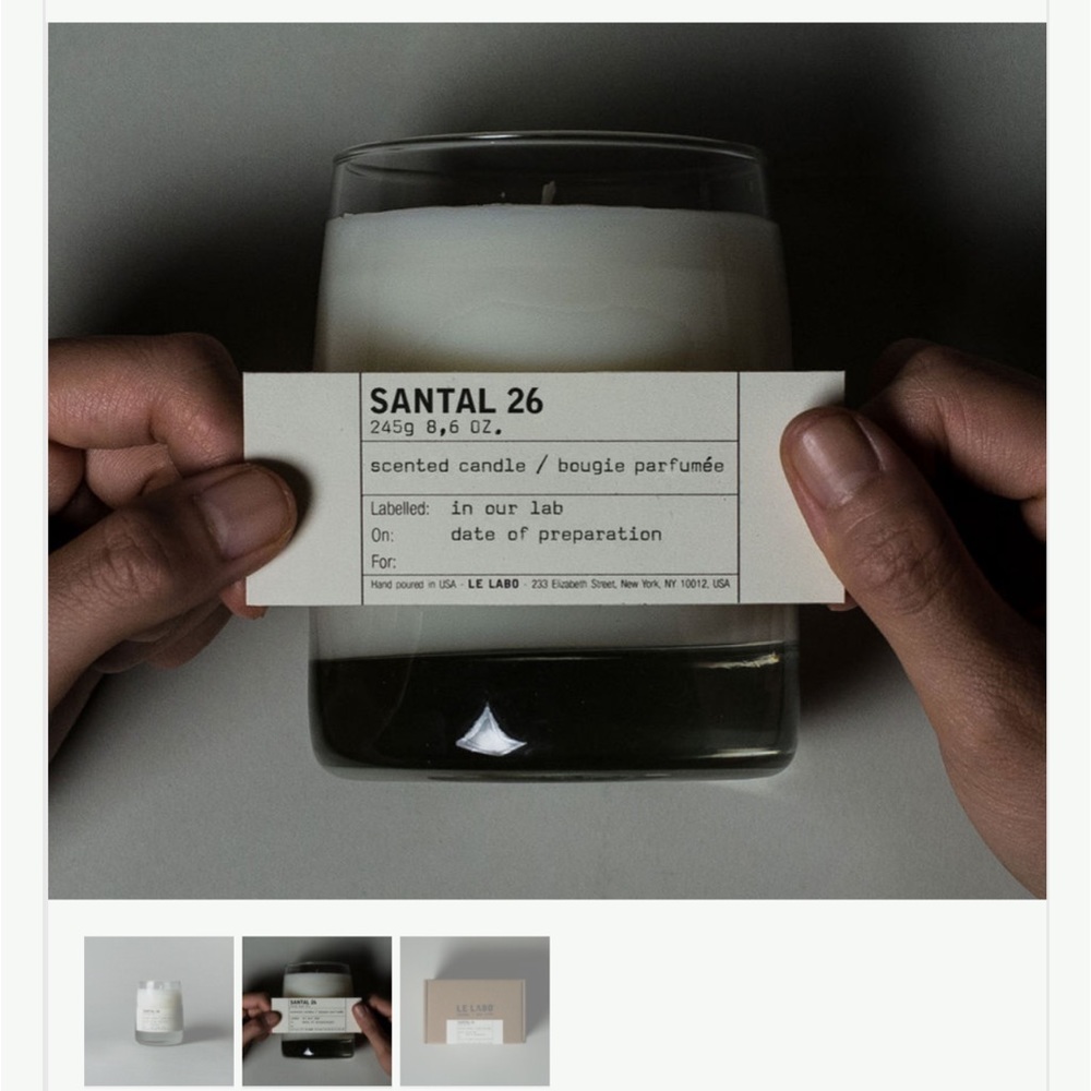 Le Labo scented candle, 127 grs, 4.4oz.  SANTAL 26